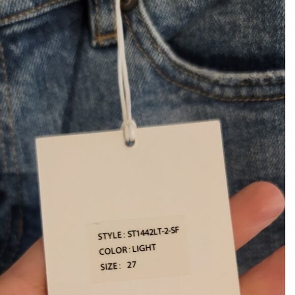 KanCan Distressed Straight Leg Ankle Jeans Blue 27 NEW - Picture 6 of 10